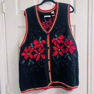 MWestbound II Holiday Vest – 3X – Poinsettia Magic